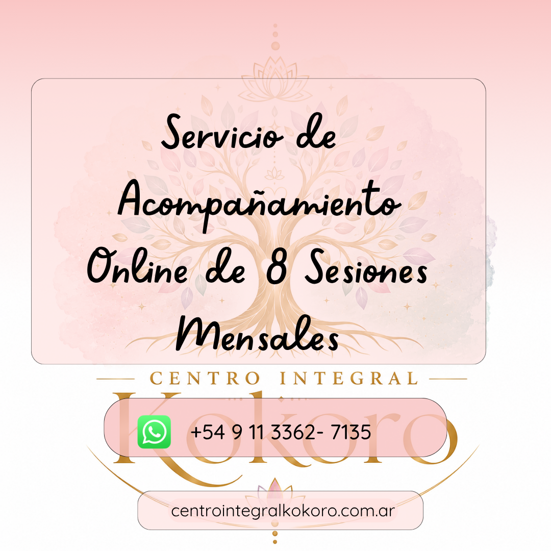 Servicio de Acompañamiento Terapéutico Online de 8 Sesiones Mensuales